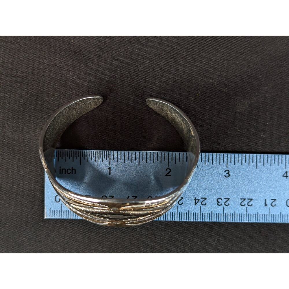 Montana Silversmiths Western Cuff Bracelet Silver Plated Scrollwork Geometric - Picture 10 of 12